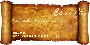 Csicsáky Éva névjegykártya