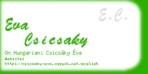 eva csicsaky business card